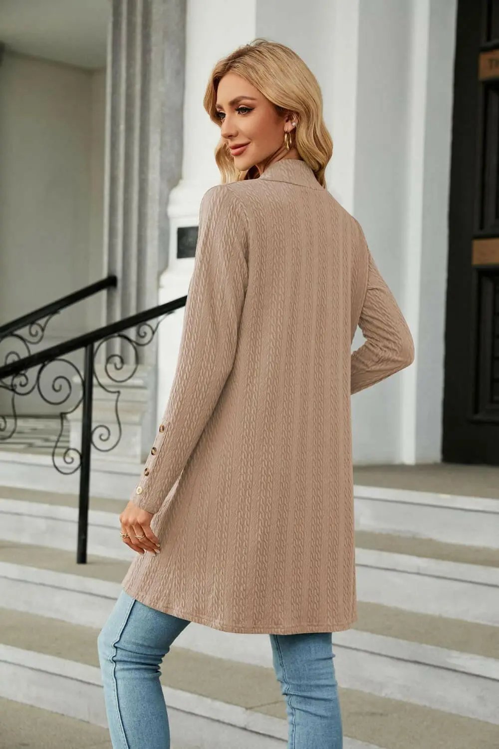 Long Sleeve Open Front Cardigan.