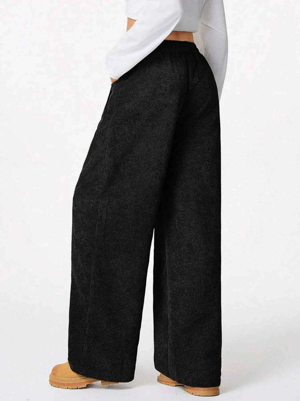 Drawstring Wide Leg Pants.