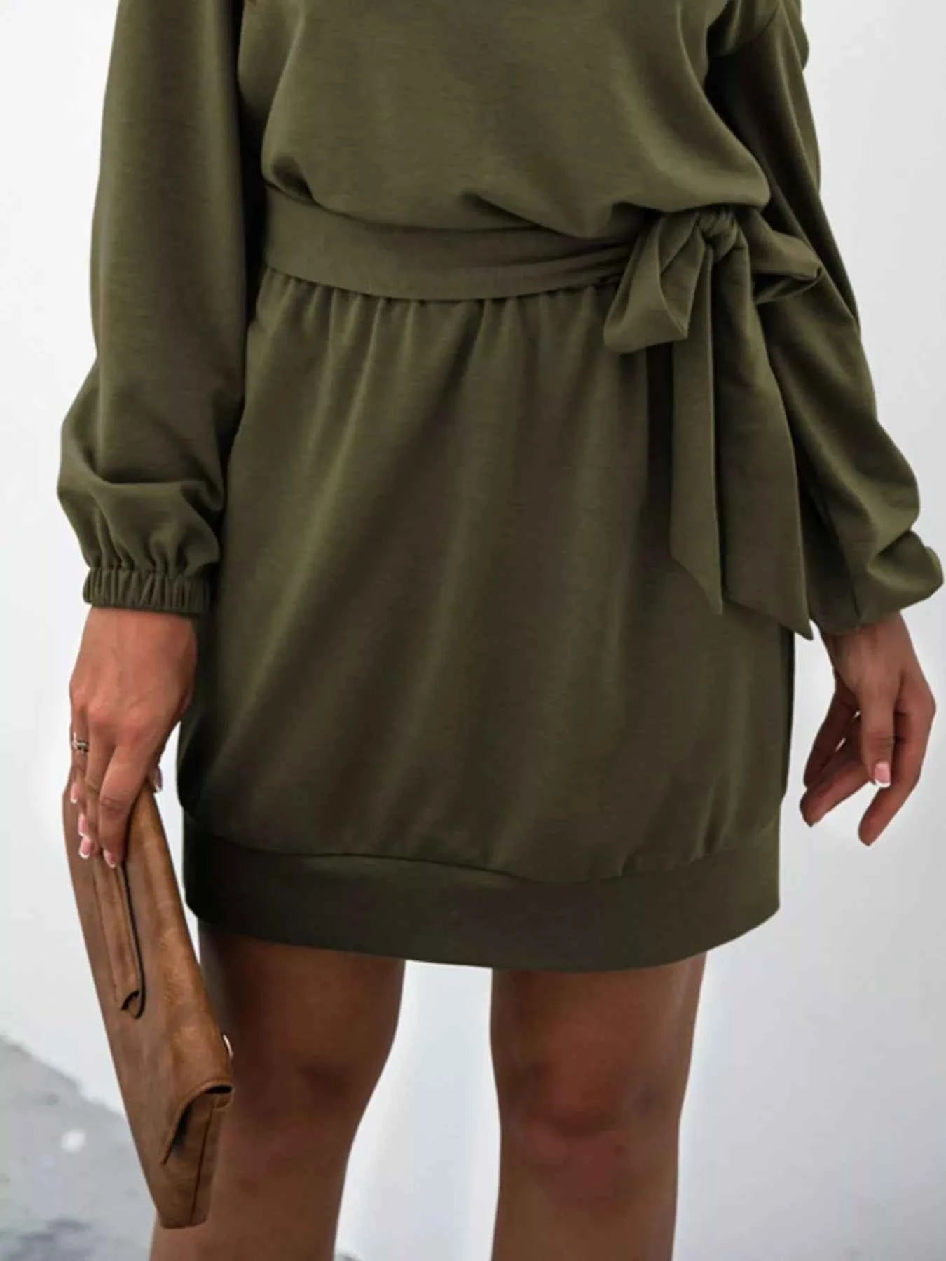 One Shoulder Tie Waist Dress