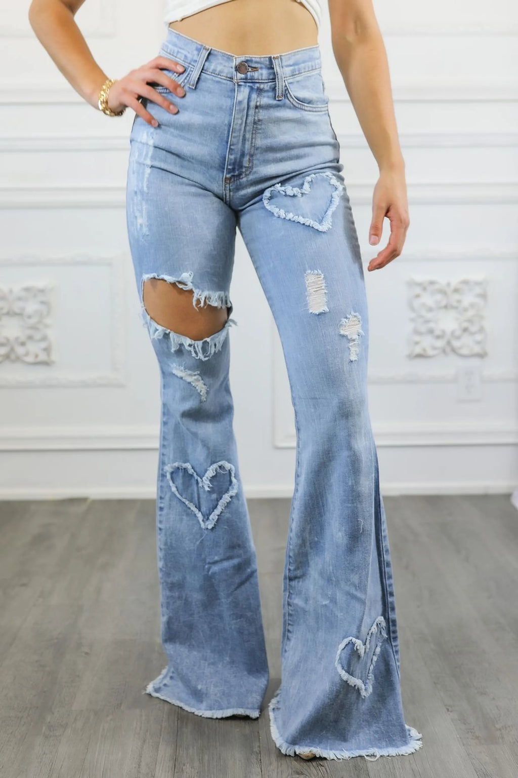 Sweetheart High Waisted Bell Bottom Jeans