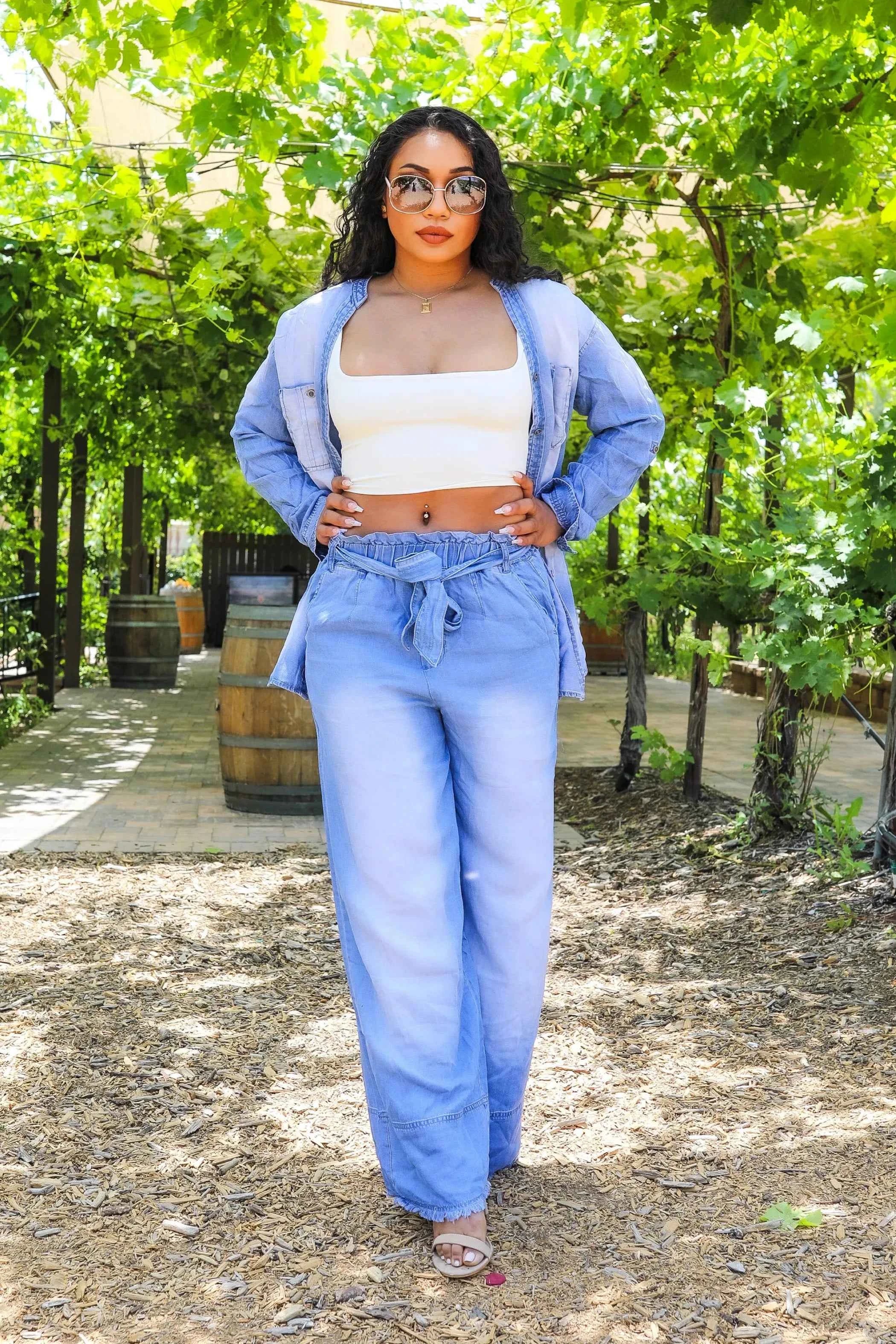 Denim on Denim Pant Set