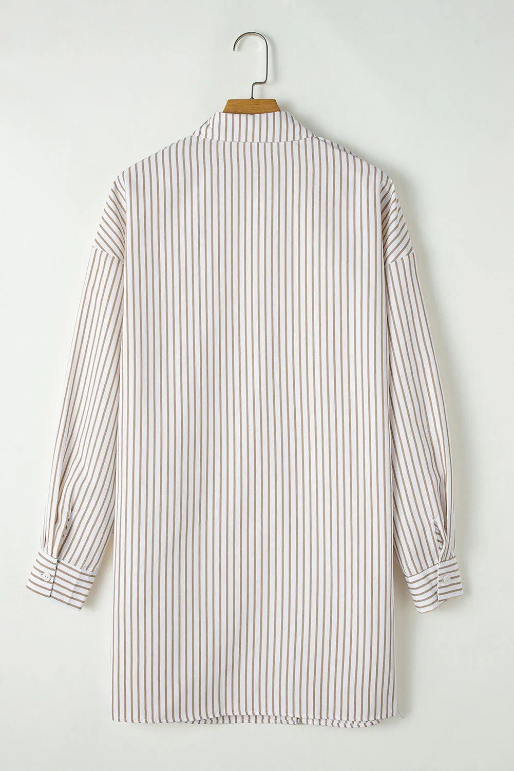 Striped Long Sleeve Mini Shirt Dress.