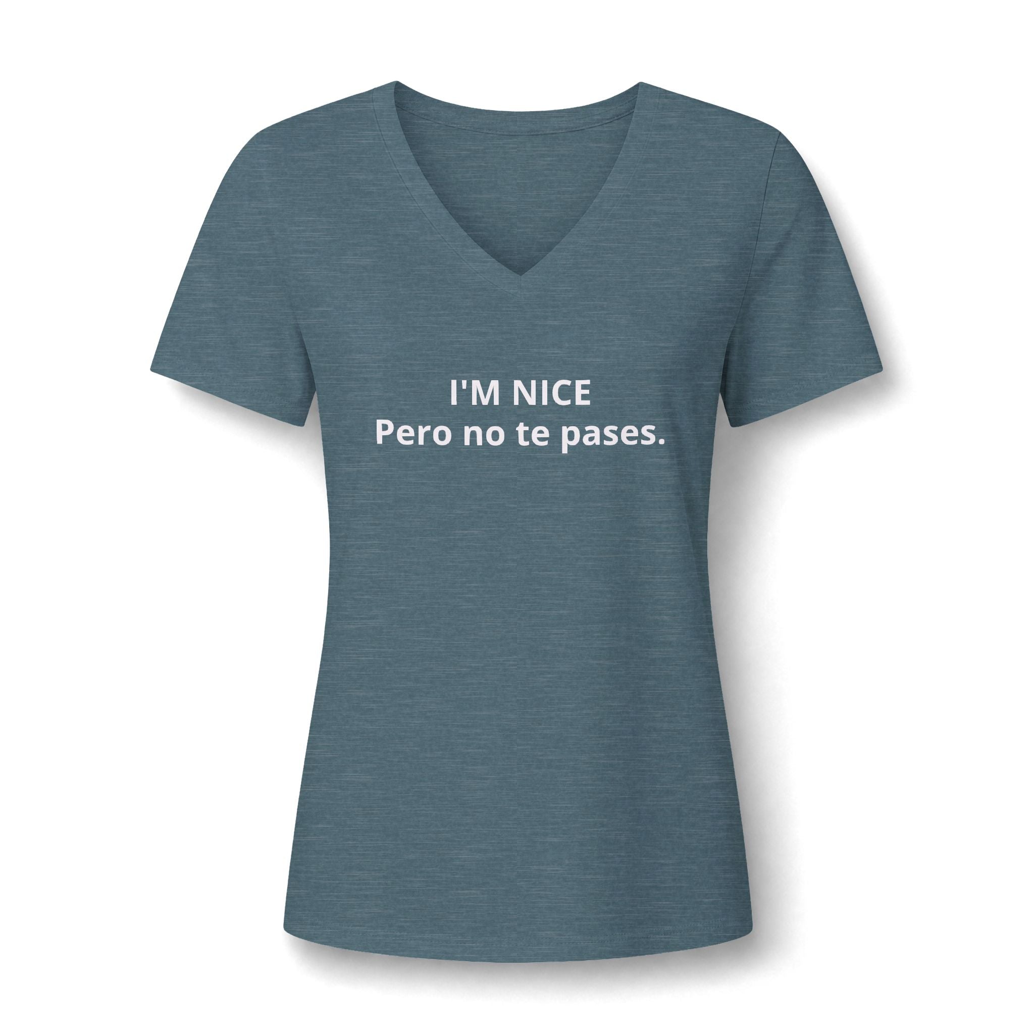Women's Relaxed Heather CVC V-Neck Tee Printify
