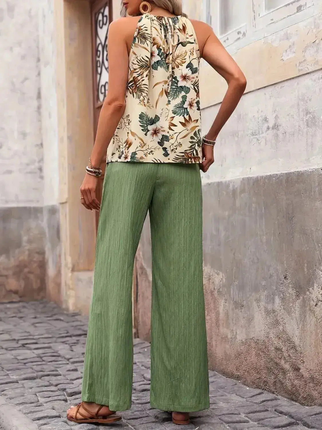 Tank Top and Wide Leg Pants Set - CHIC TB