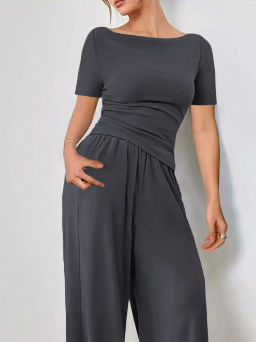 Short Sleeve T-Shirt and Pants Set - CHIC TB