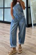 Dusk Blue Adjustable Buckle Barrel Denim Overalls Dear-Lover Dropshipping