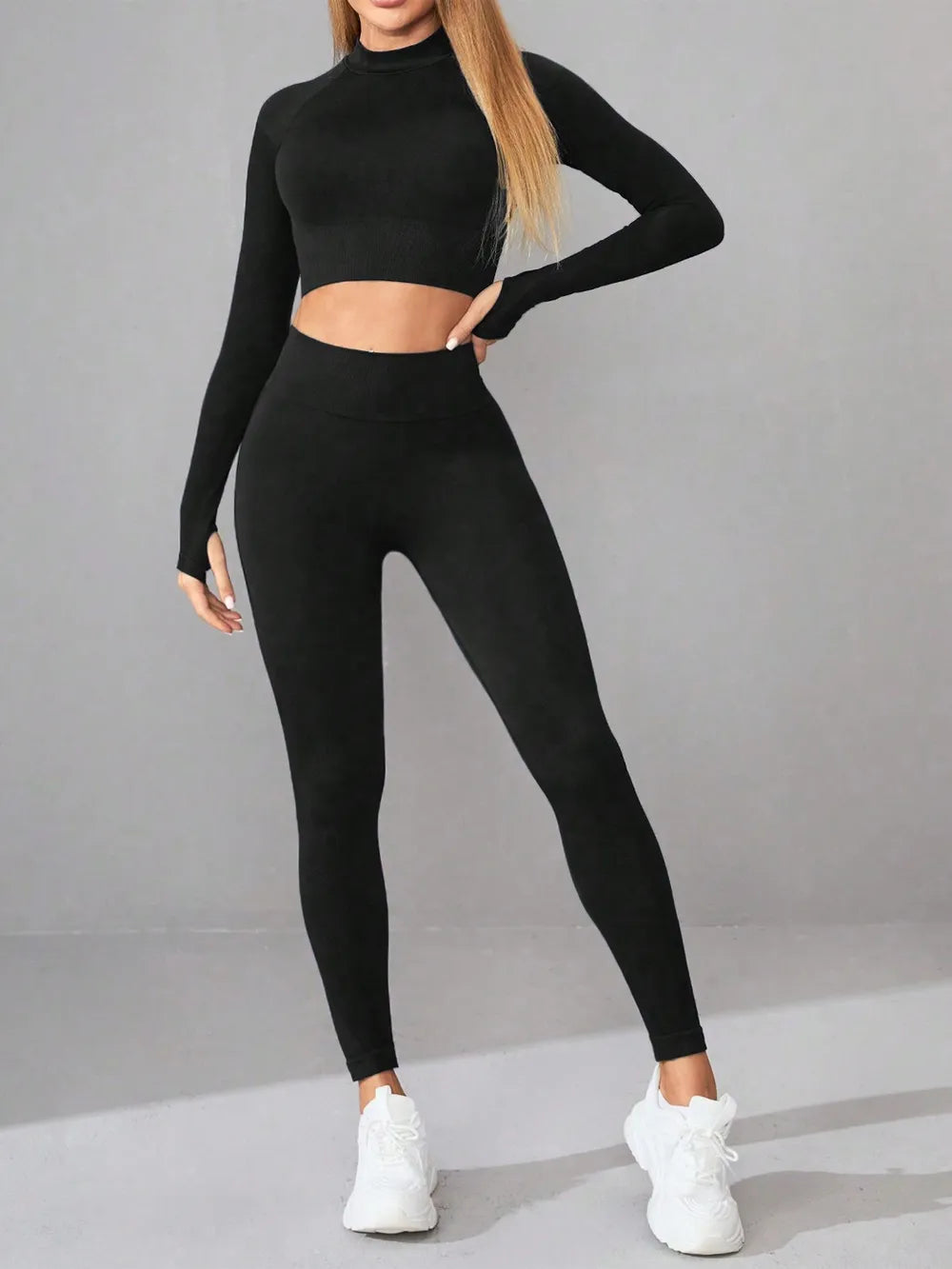 Long Sleeve Top and Leggings Active Set.