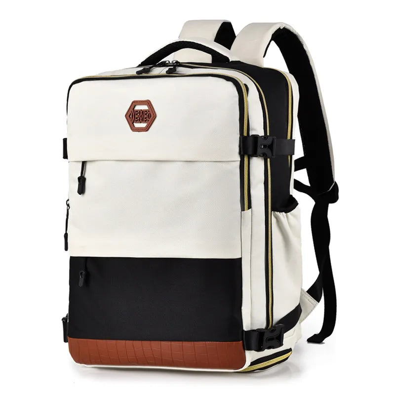 Color Block Multi-Pockets Backpack Bag.