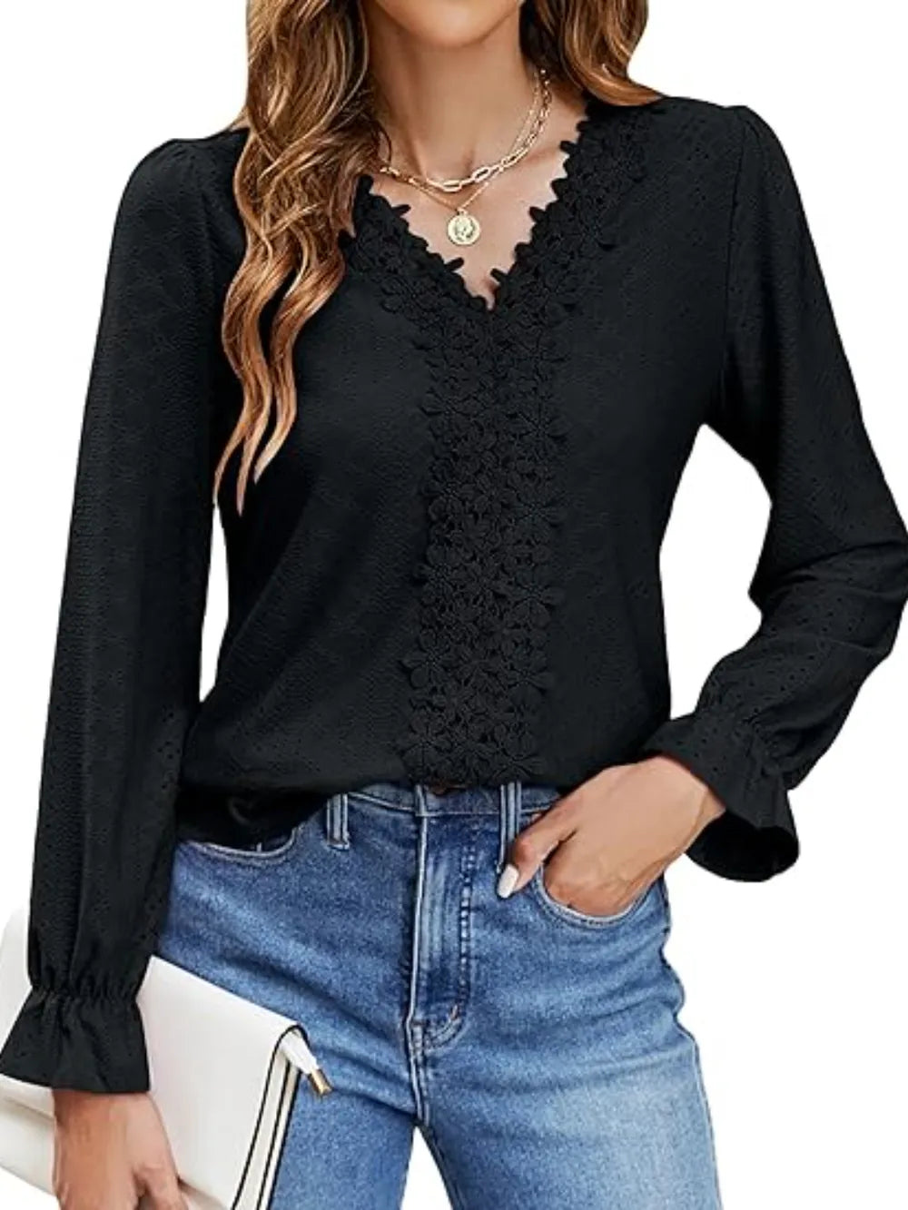 V-Neck Sleeve Blouse.