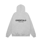 Hooded hoodie with black letters flocked FOG double thread ESSENTIALS eprolo