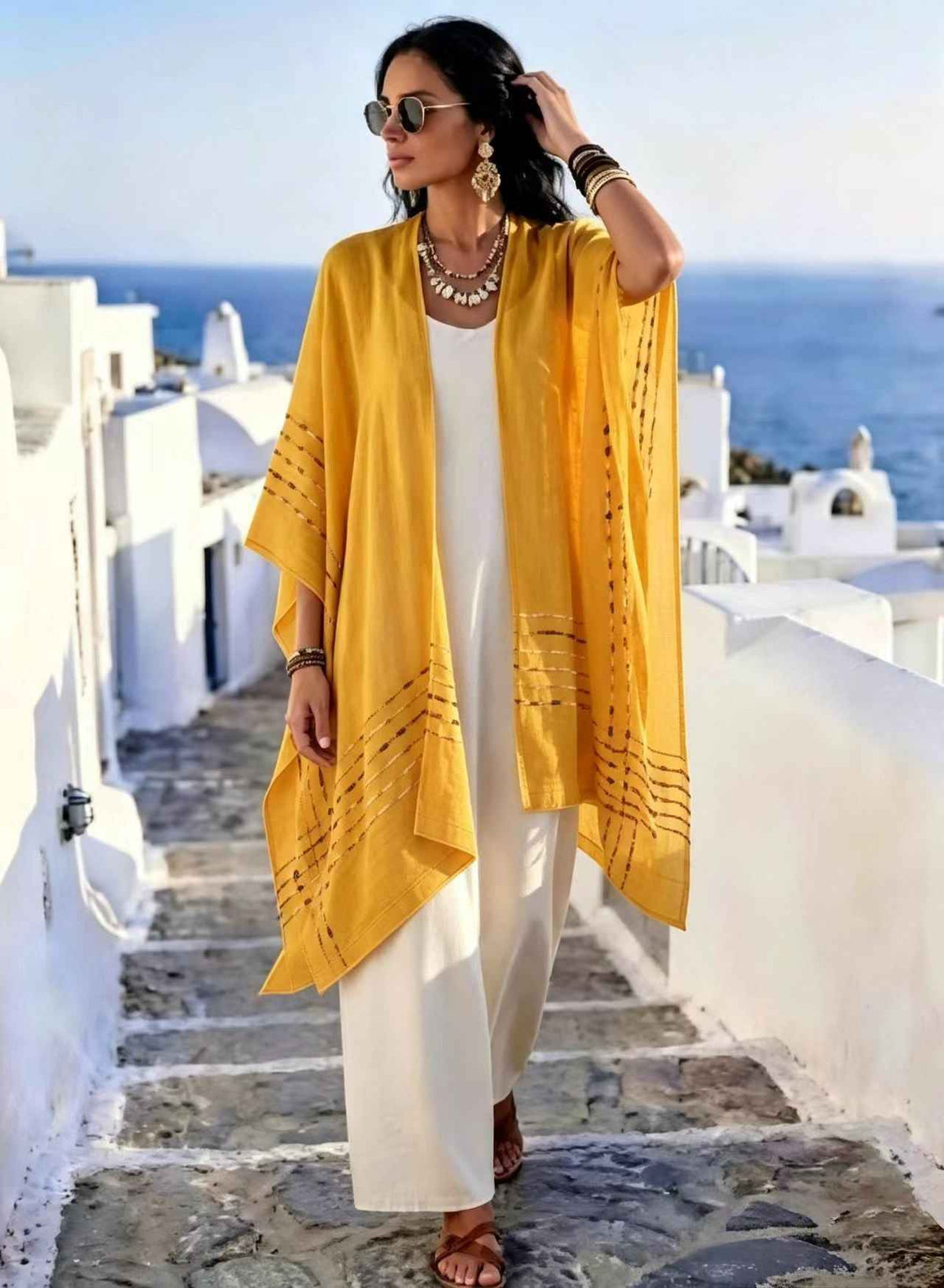 Women's Sun-Protective Knitted Cape Cardigan
