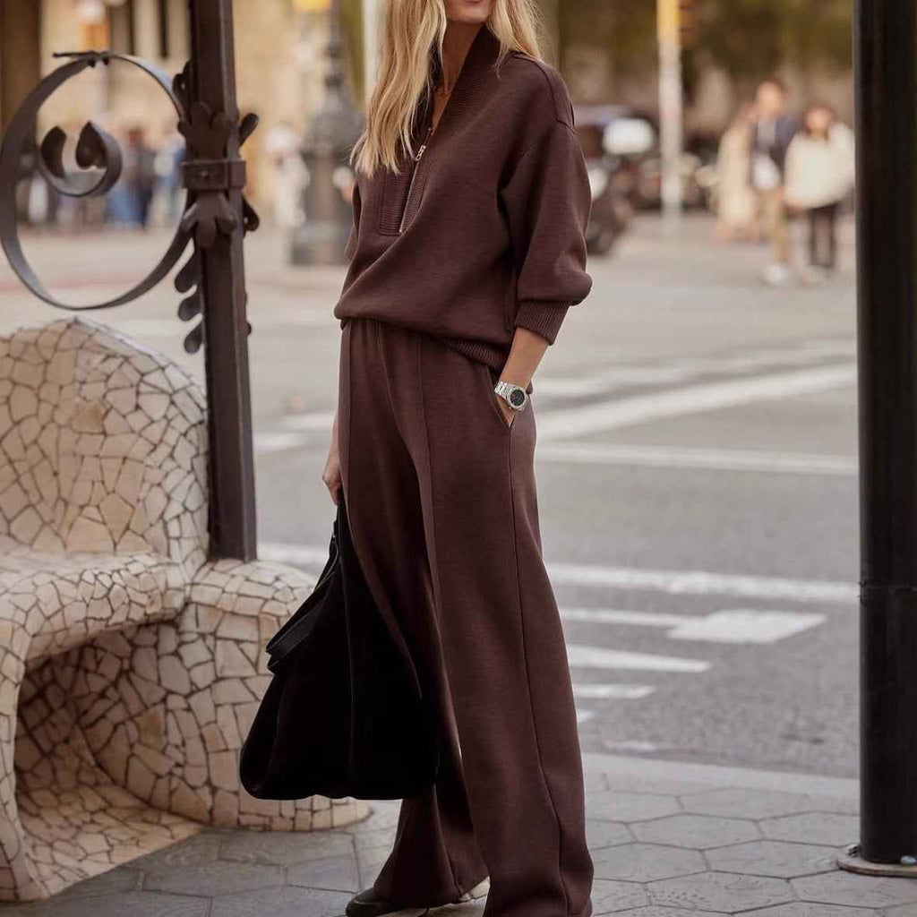 Women's zipper two-piece set