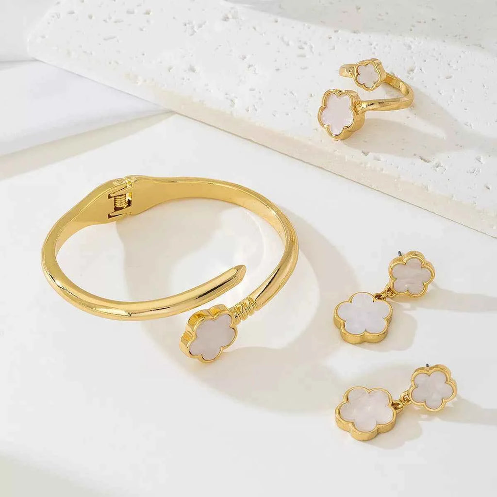 18K Gold-Plated Flower Jewelry Set