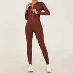 Women's Zip-Up Long-Sleeve Yoga Jumpsuit