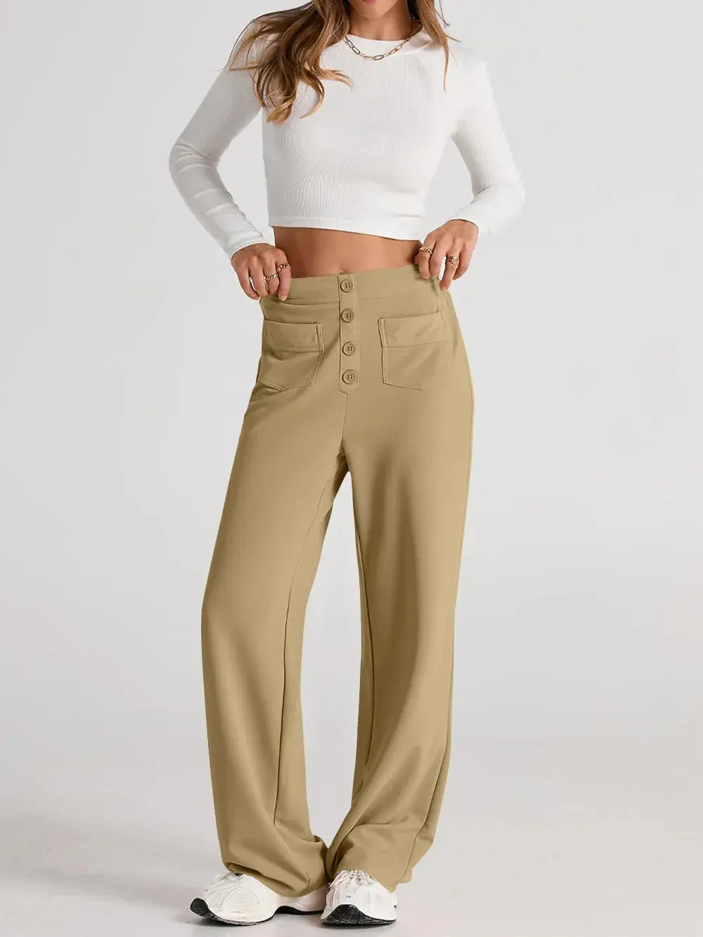 High Waist Wide Leg Pants.