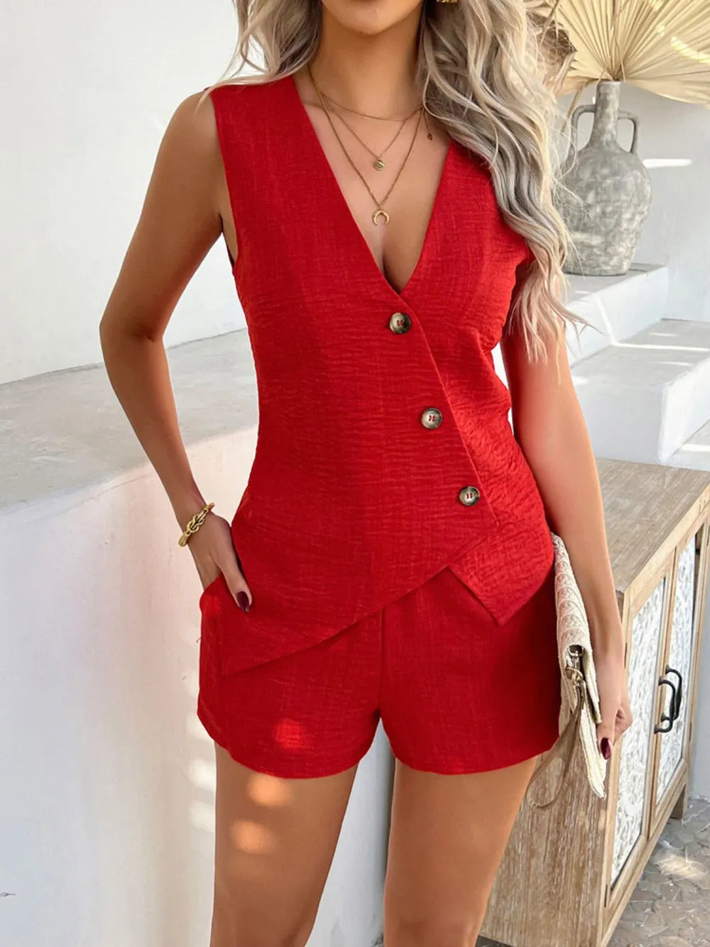 Sleeveless Top and Shorts Set - CHIC TB