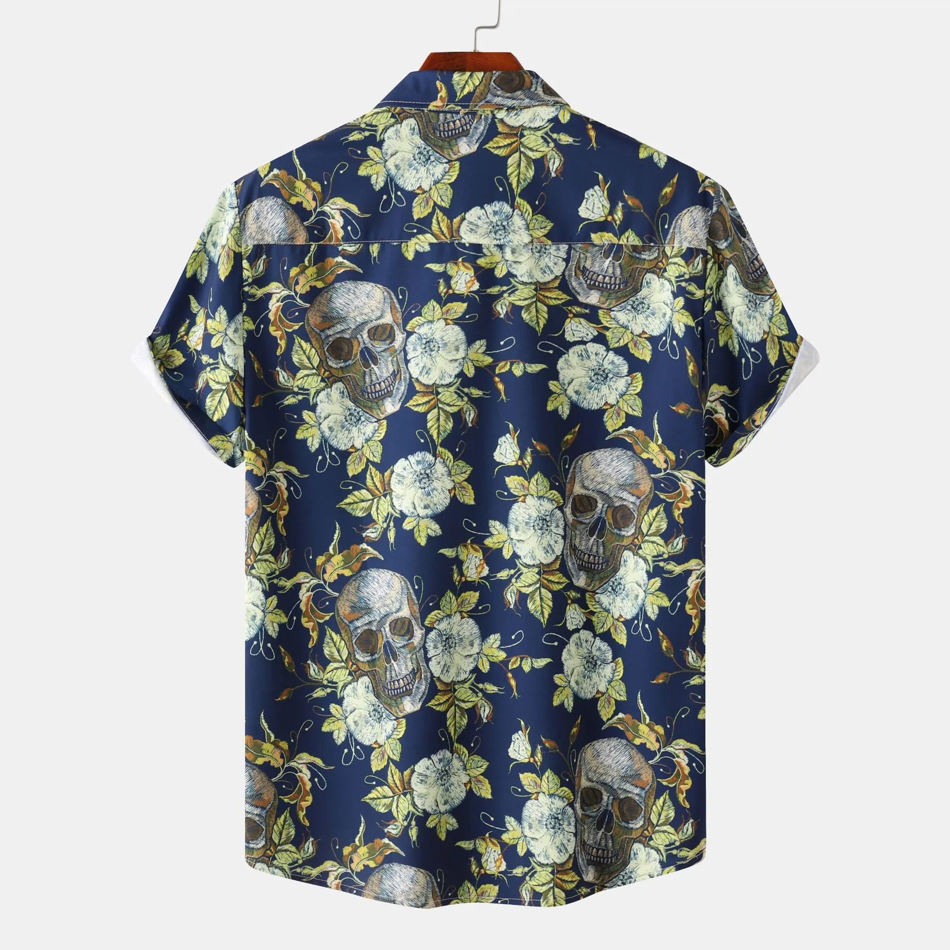 Men's Full Size Printed Short Sleeve Casual Shirt Plus Size.