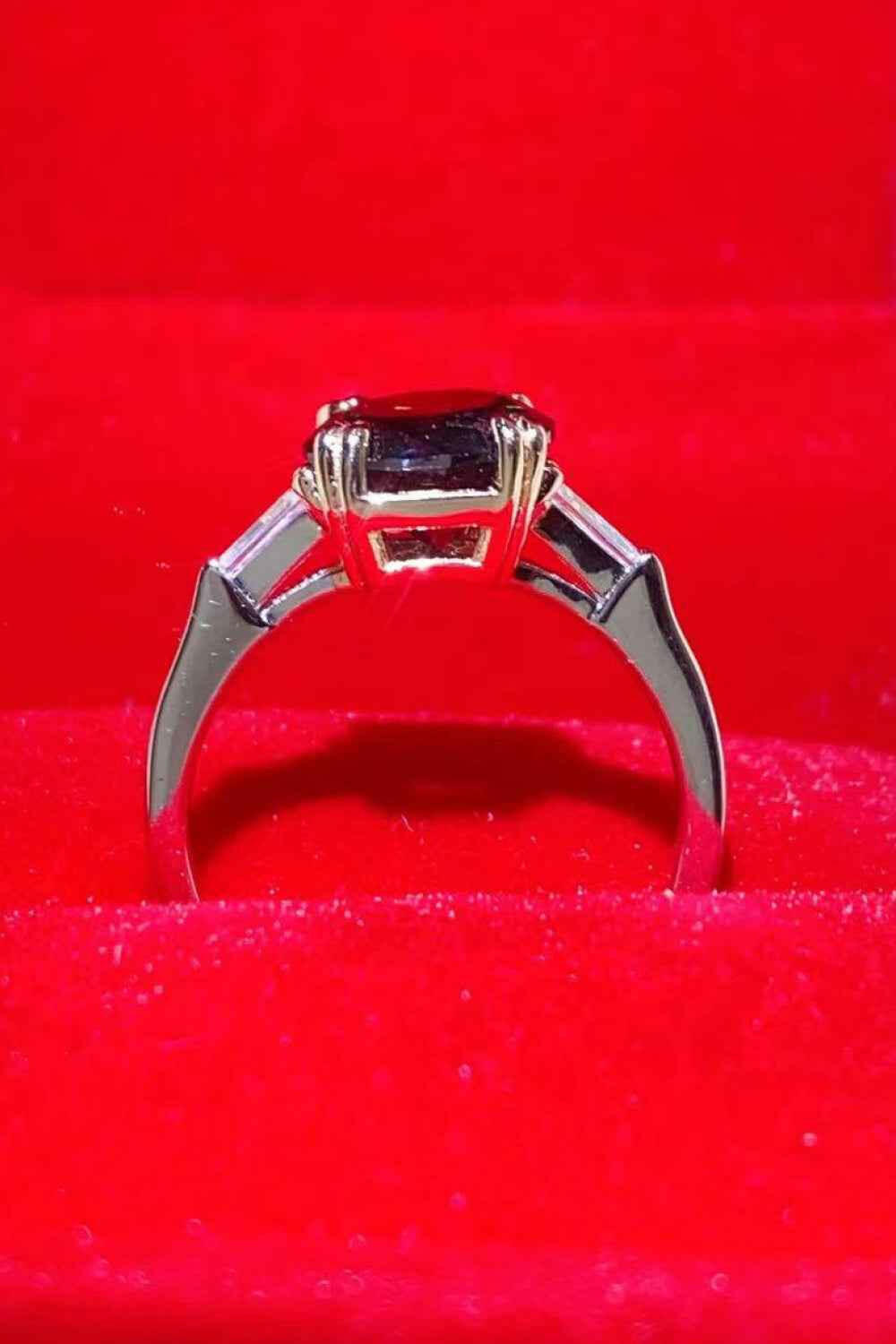 2 Carat Black Moissanite Platinum-Plated Ring.