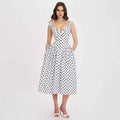 Polka-Dot Strap Elegant Party Evening Dress