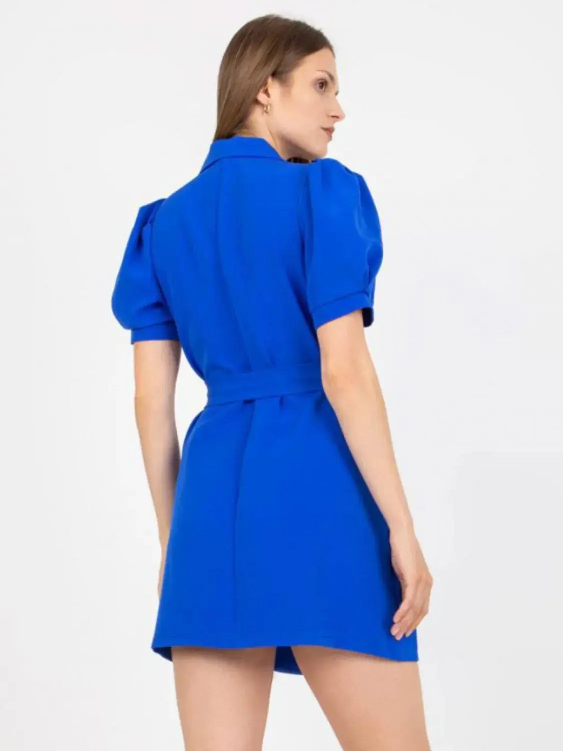 Tie Waist Short Sleeve Blazer Dress.