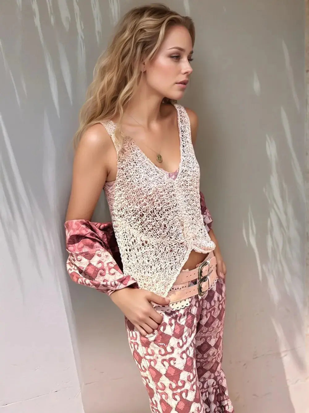 Crochet V-Neck Tank WOMEN.