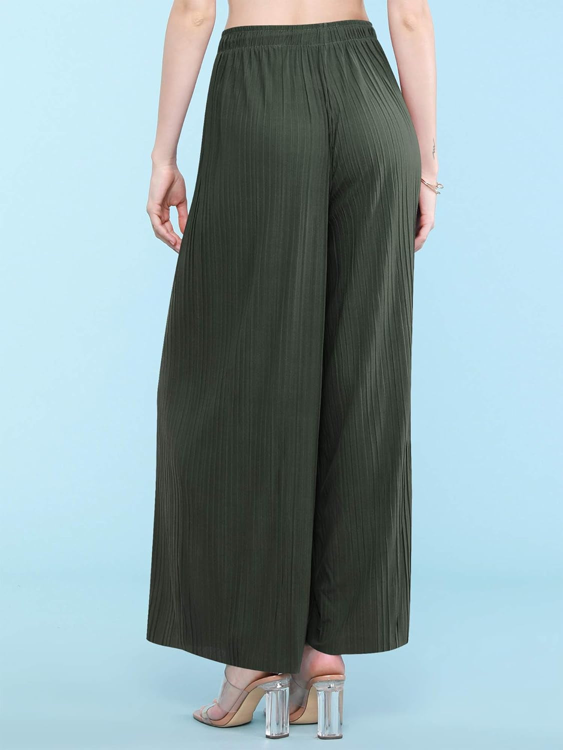 Made by Johnny Women'S Pleated Wide Leg Palazzo Pants with Drawstring