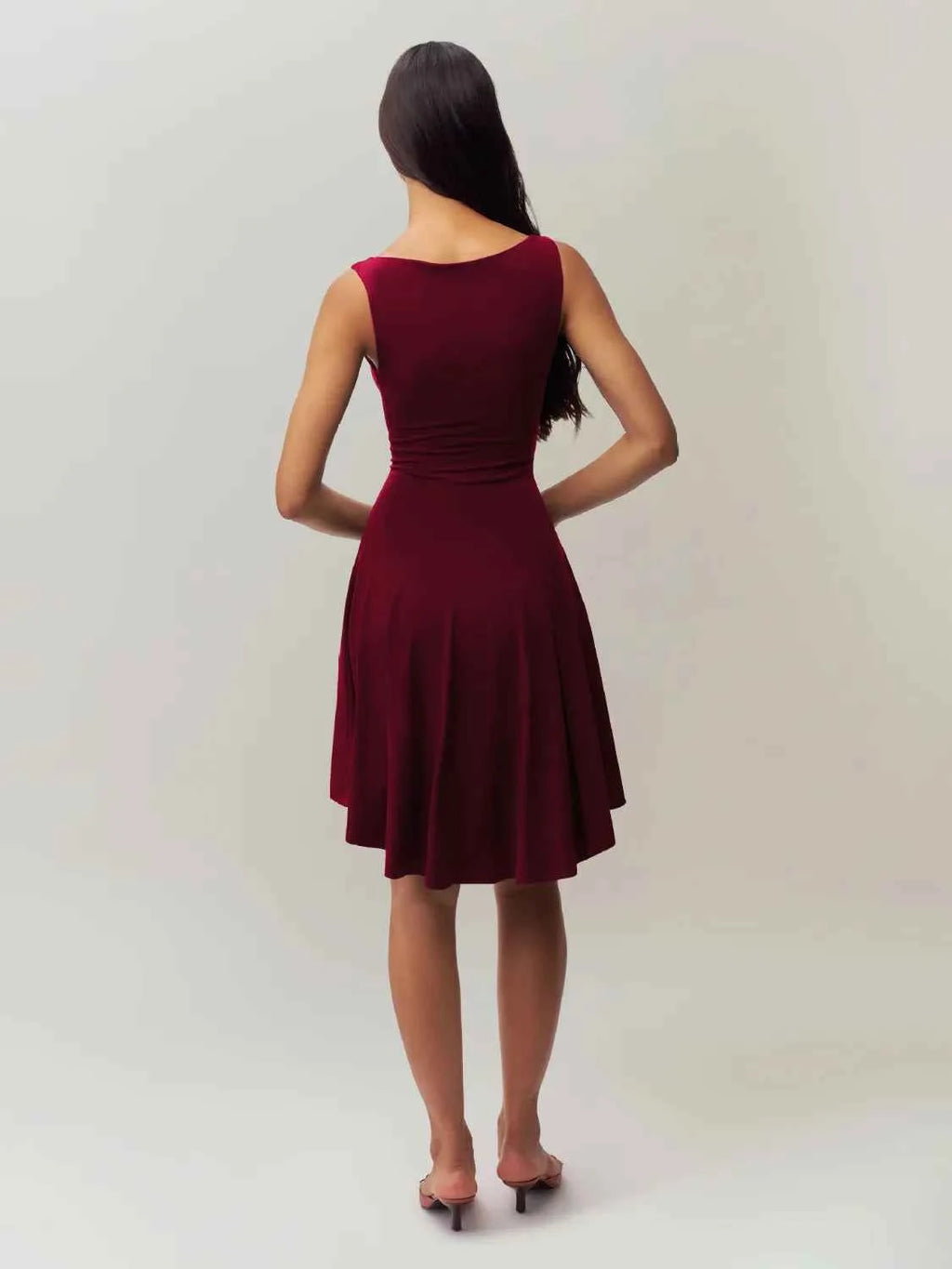 High-Low Round Neck Sleeveless Dress