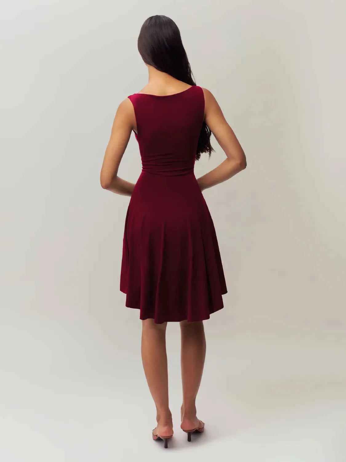 High-Low Round Neck Sleeveless Dress