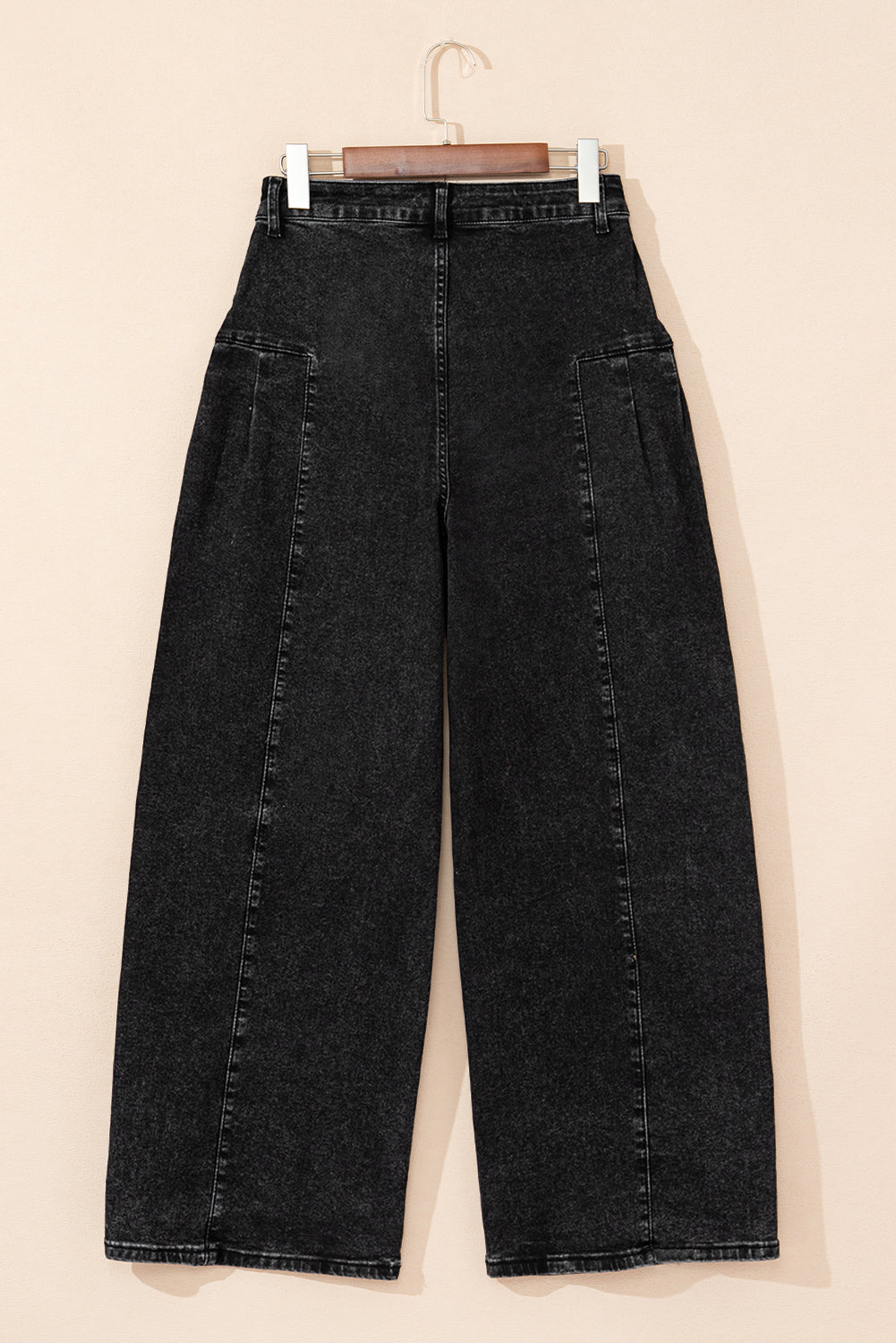 Dark Grey Pleated Wide Leg Mineral Wash Denim Pants Dear-Lover Dropshipping