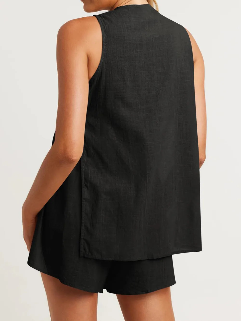 Full Size Button Up Top and Shorts Set.