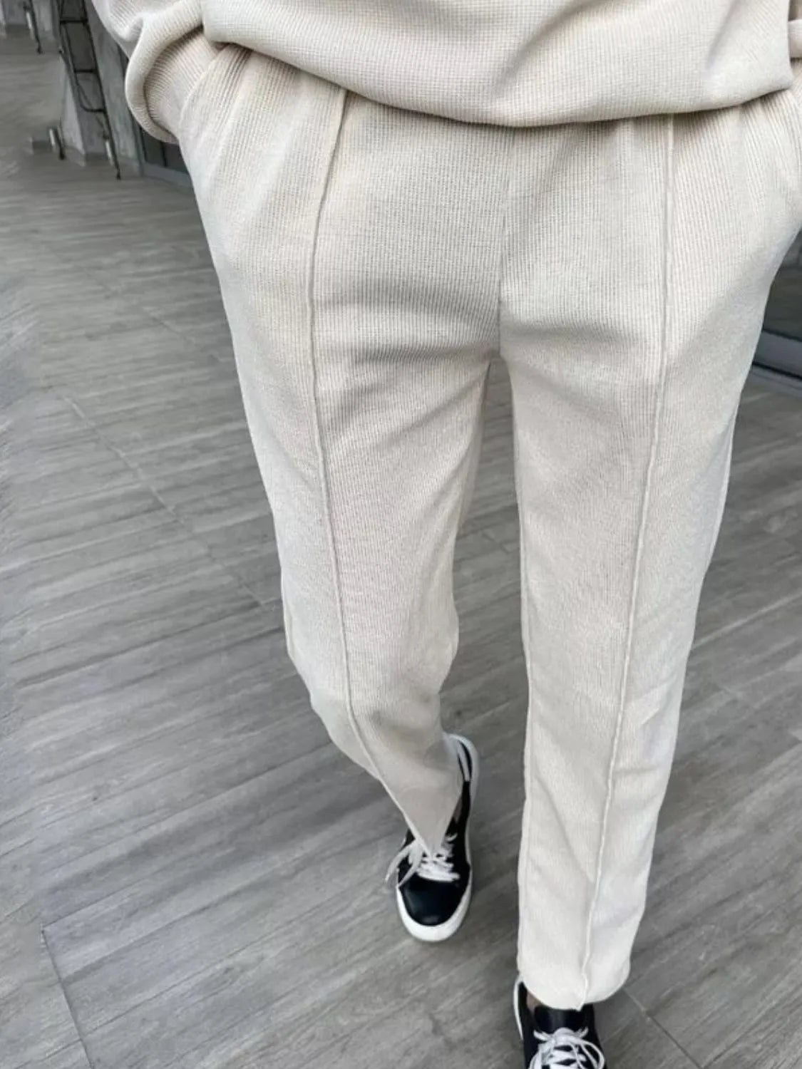 Men's Full Size Half Zip Long Sleeve Top and Pants Plus Size.