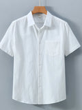 Men's Plus Size Button Up Short Sleeve Shirt.