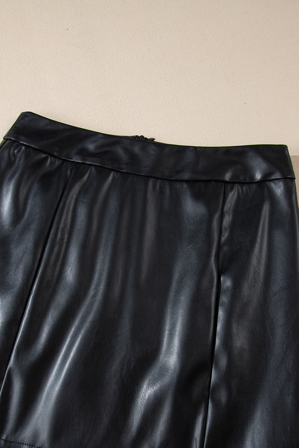 Black PU Leather Side Slits Slim Fit High Waist Mini Skirt Dear-Lover Dropshipping