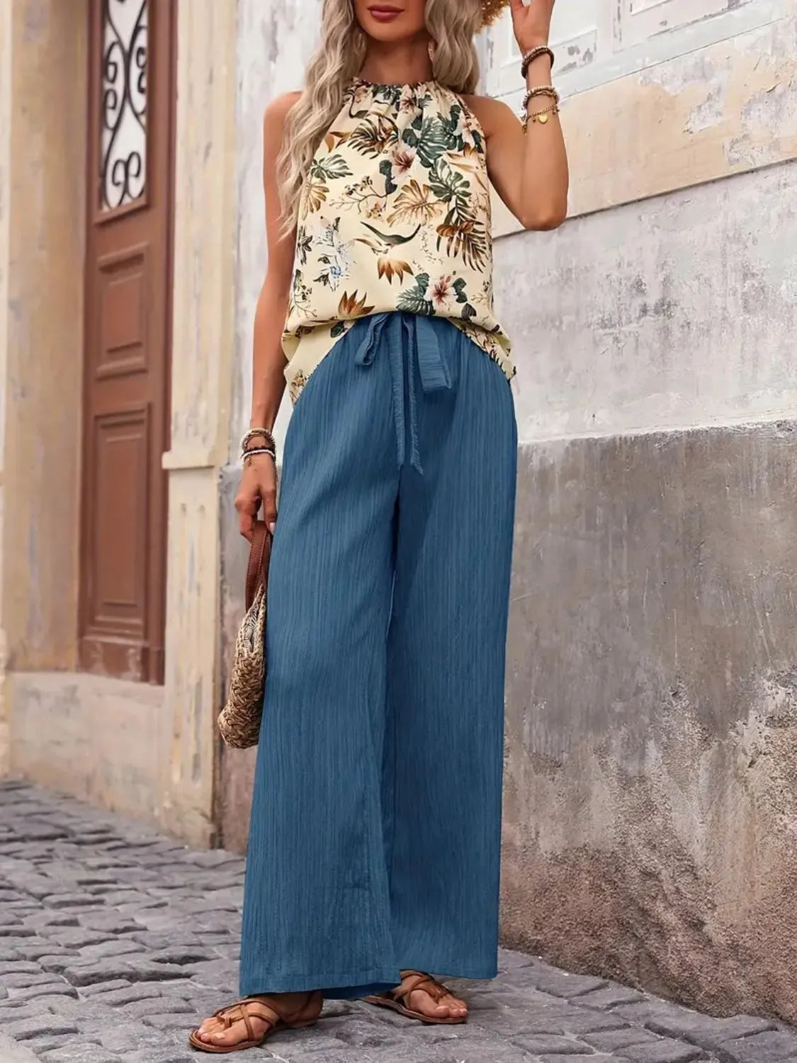 Tank Top and Wide Leg Pants Set - CHIC TB