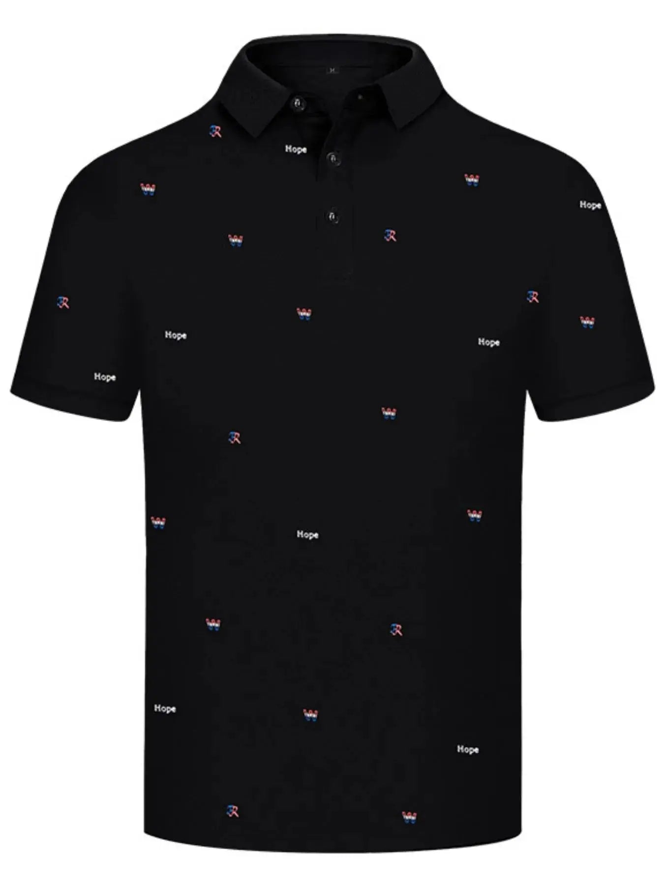 Men's Letter Embroidered Collared Neck Polo.
