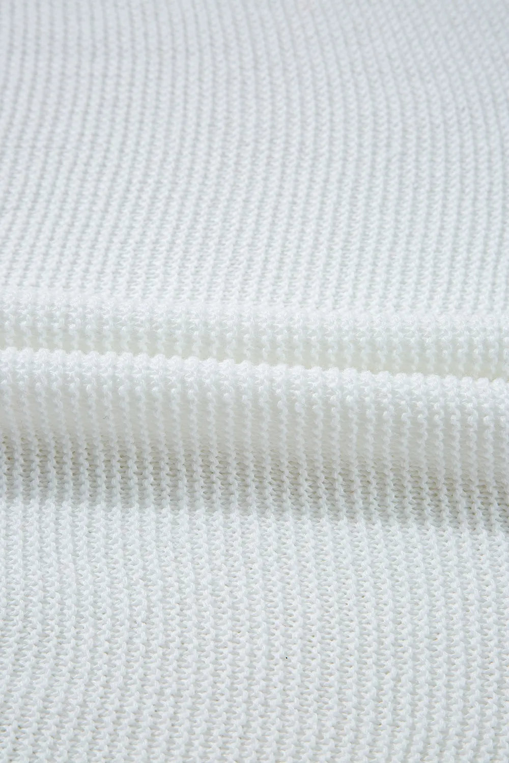 Side Slit Round Neck Knit Top.