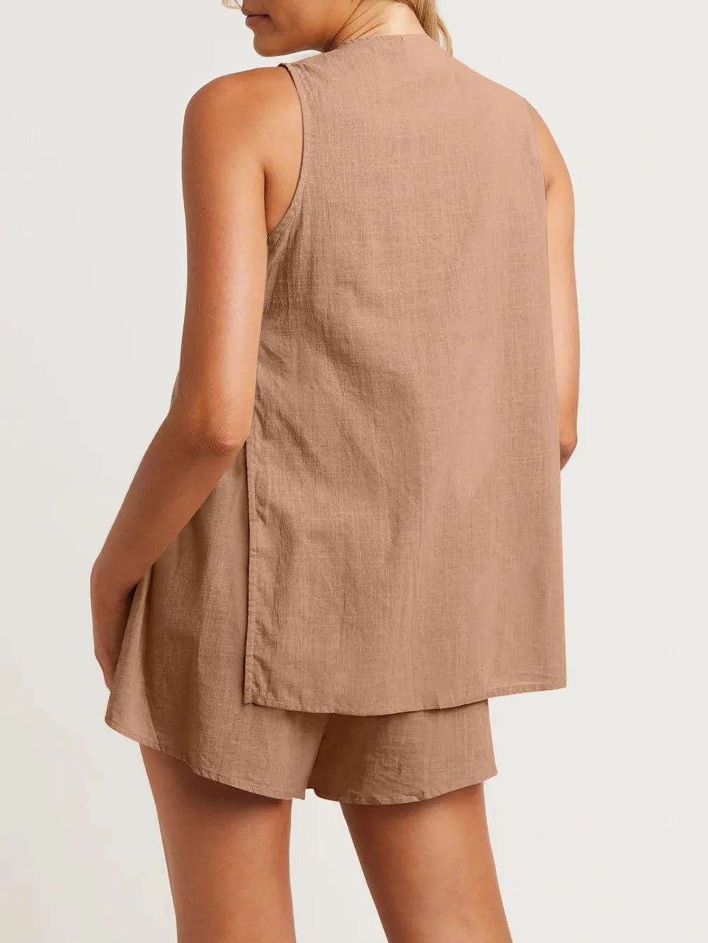 Full Size Button Up Top and Shorts Set.