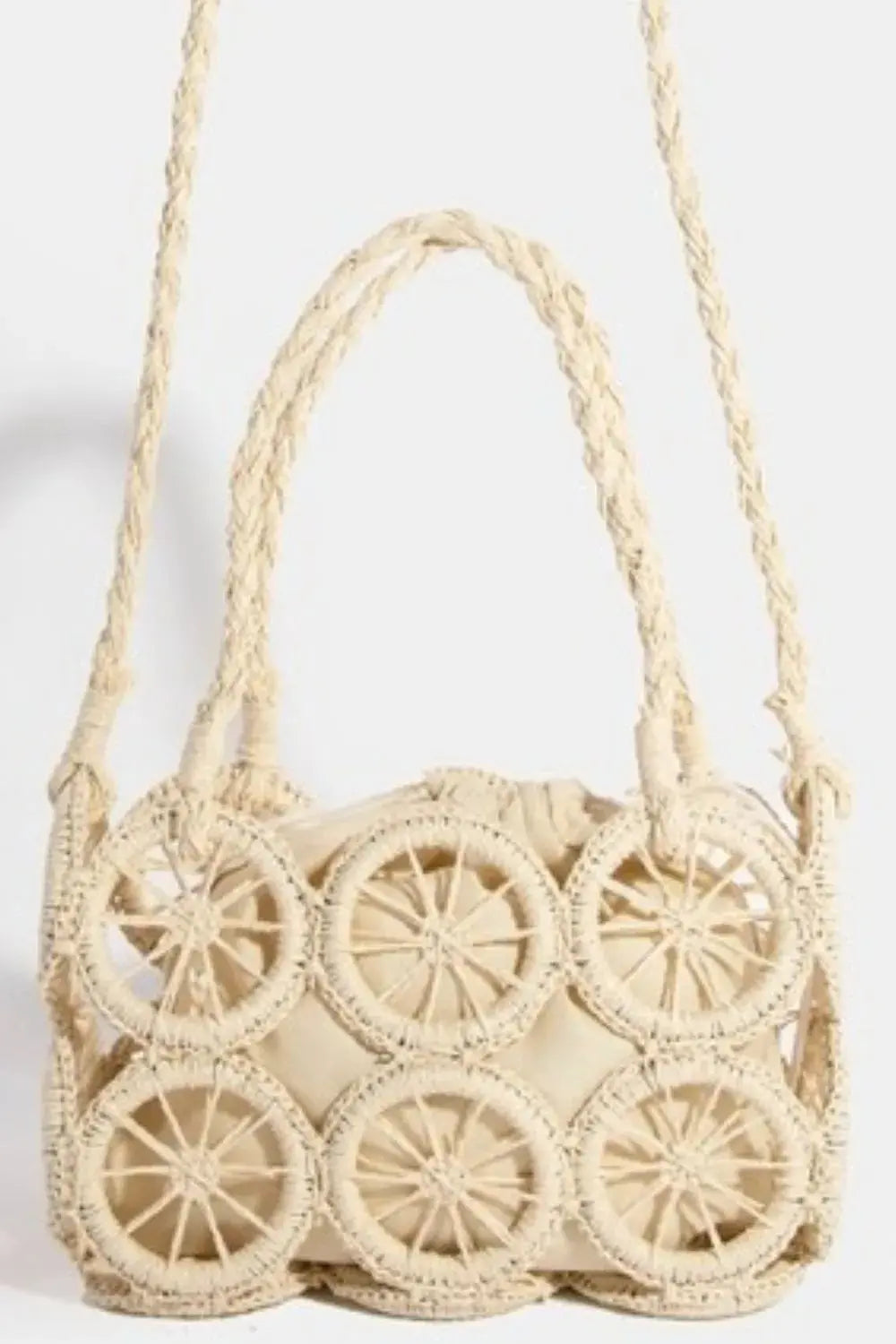 Fame Intricate Braided Wheels Crossbody Bag.