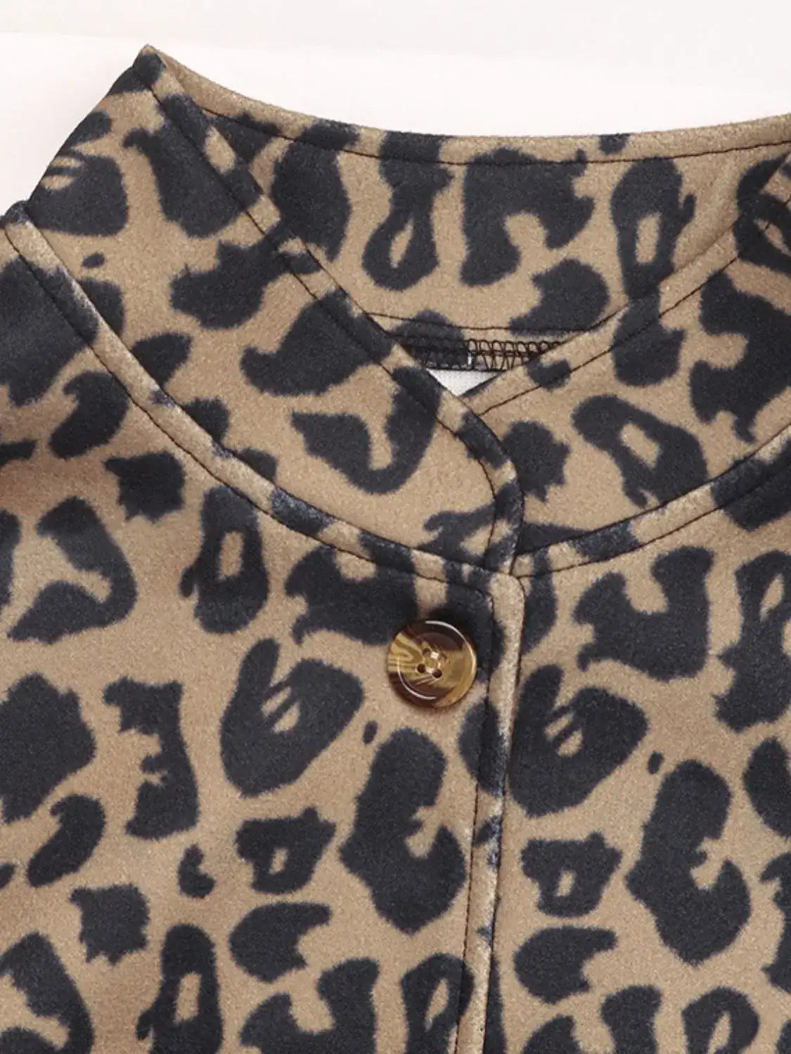 Leopard Print Casual Button Up Jacket.