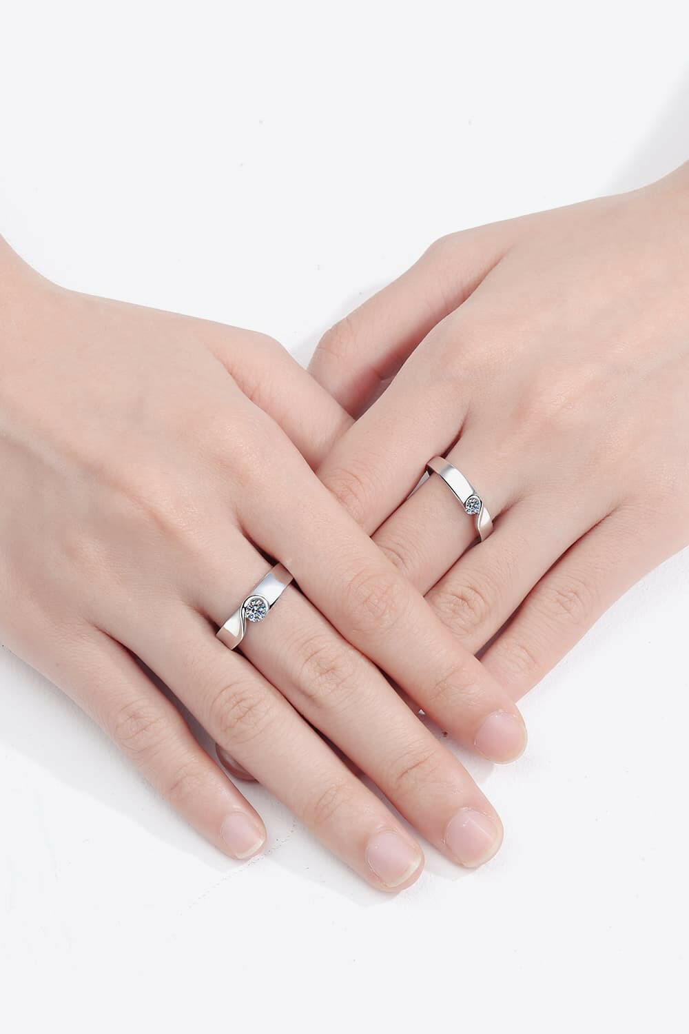 Moissanite Rhodium-Plated Ring.