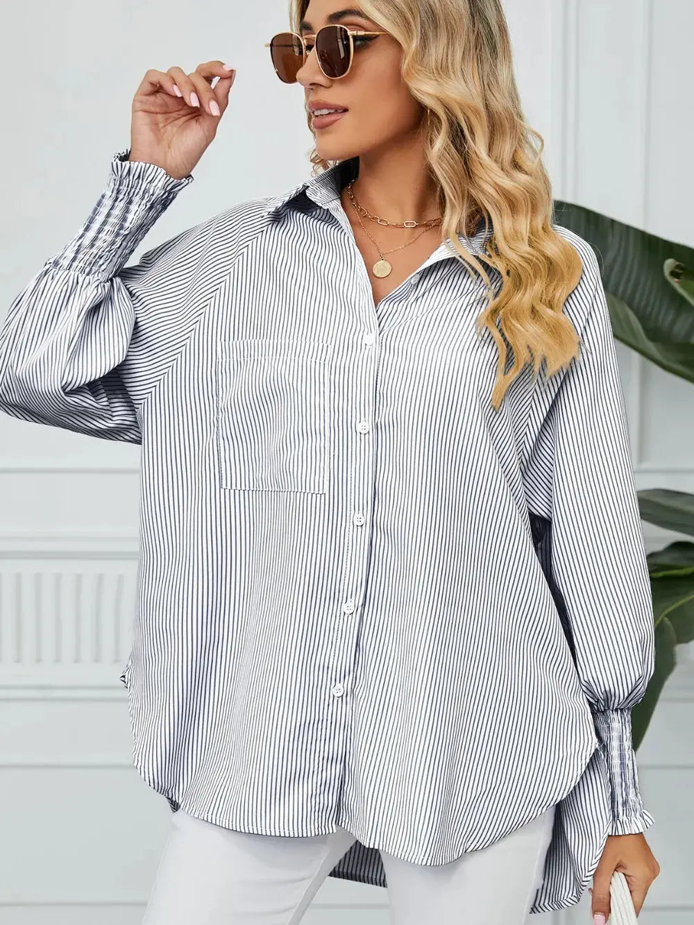 Striped Long Sleeve Shirt for women.
