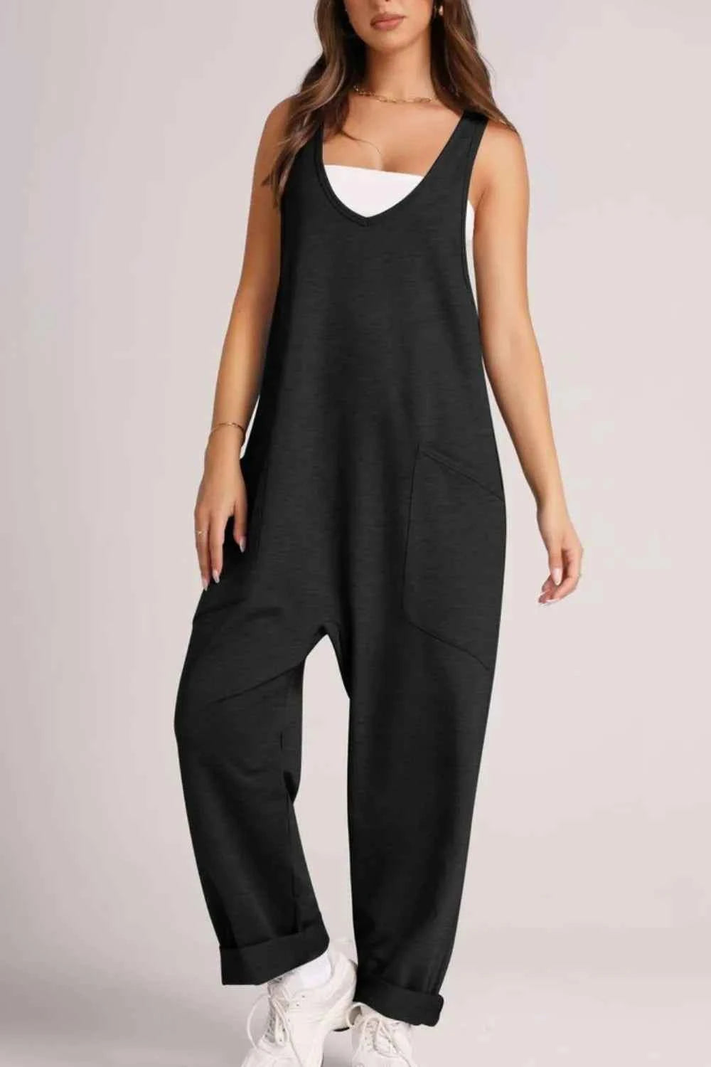 Lovelet V-Neck Wide Strap Overalls