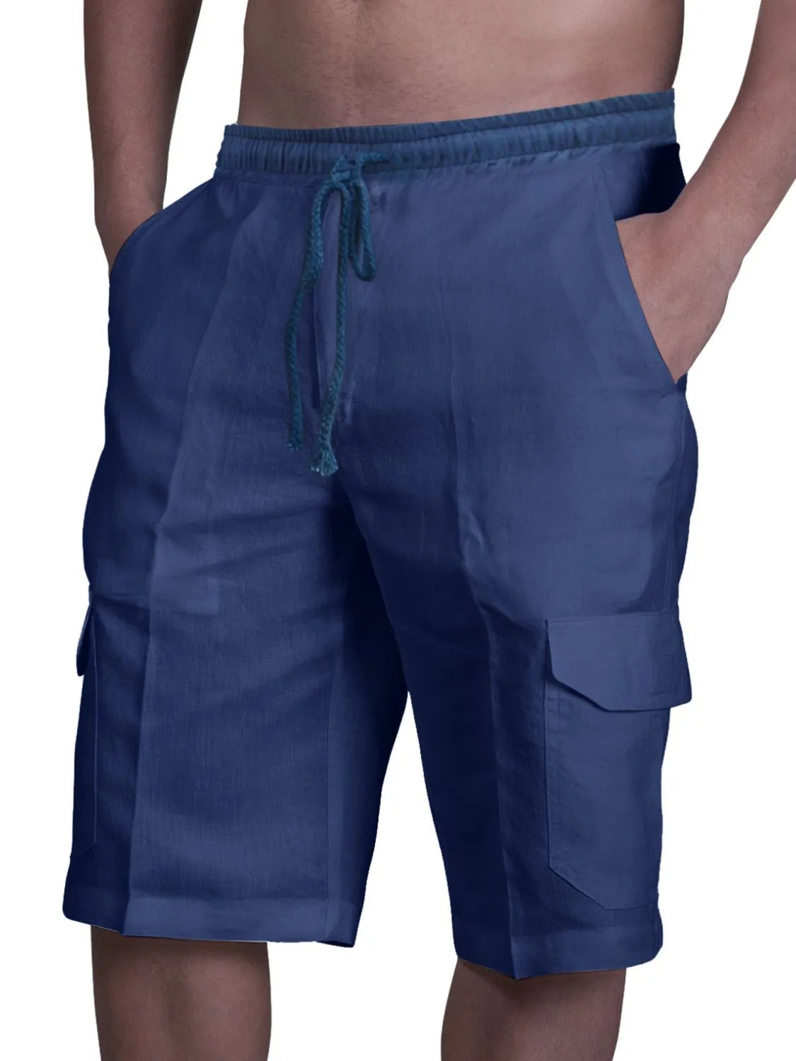 Drawstring Pocketed Shorts for men.