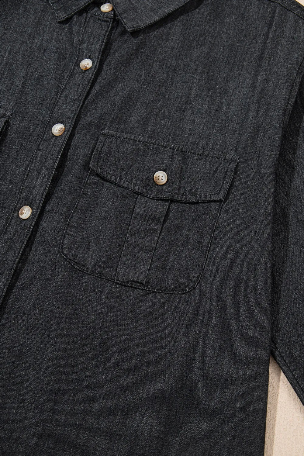 Long Sleeve Denim Top.