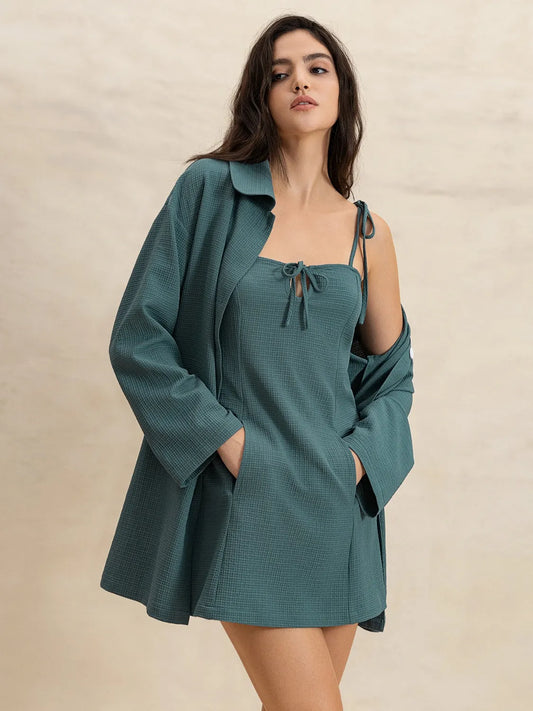 Mini Dress and Long Sleeve Top Set - CHIC TB