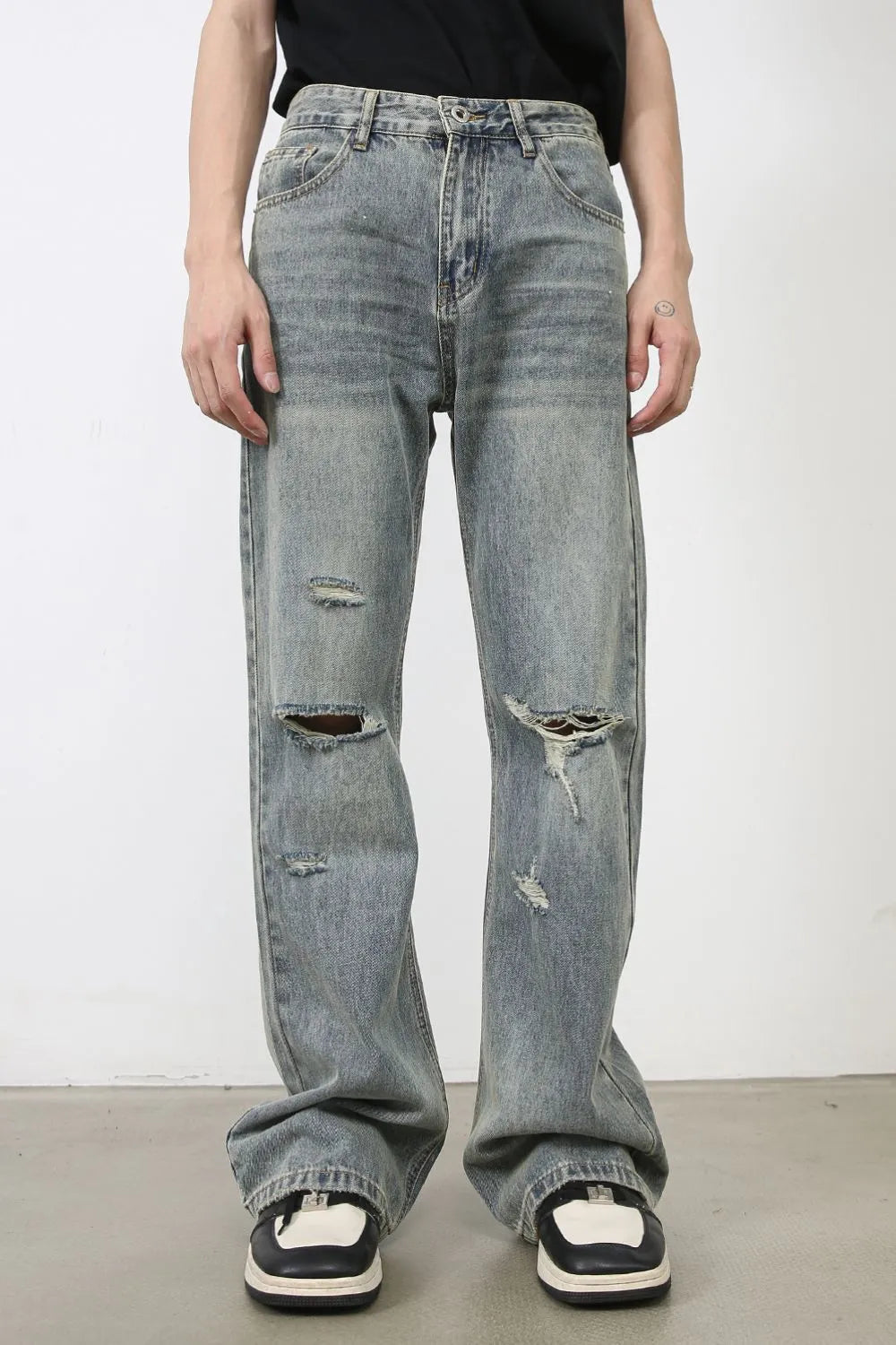 Men's Distressed Jeans.