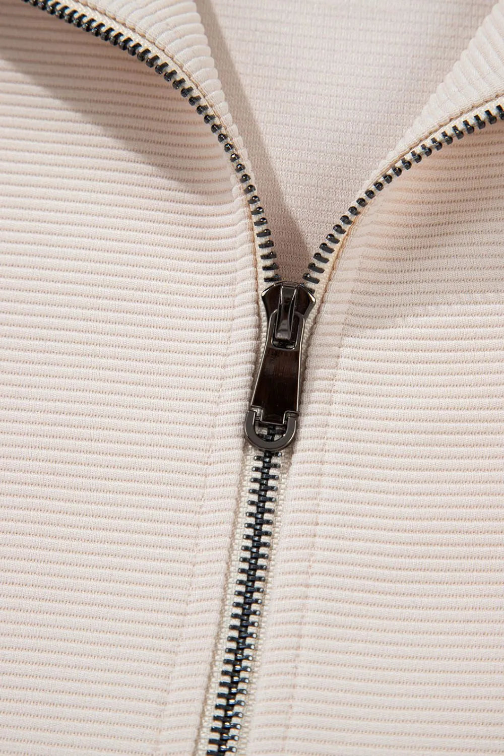 Ruffled Sleeve Zipped Top and Wide Leg Pants Set.