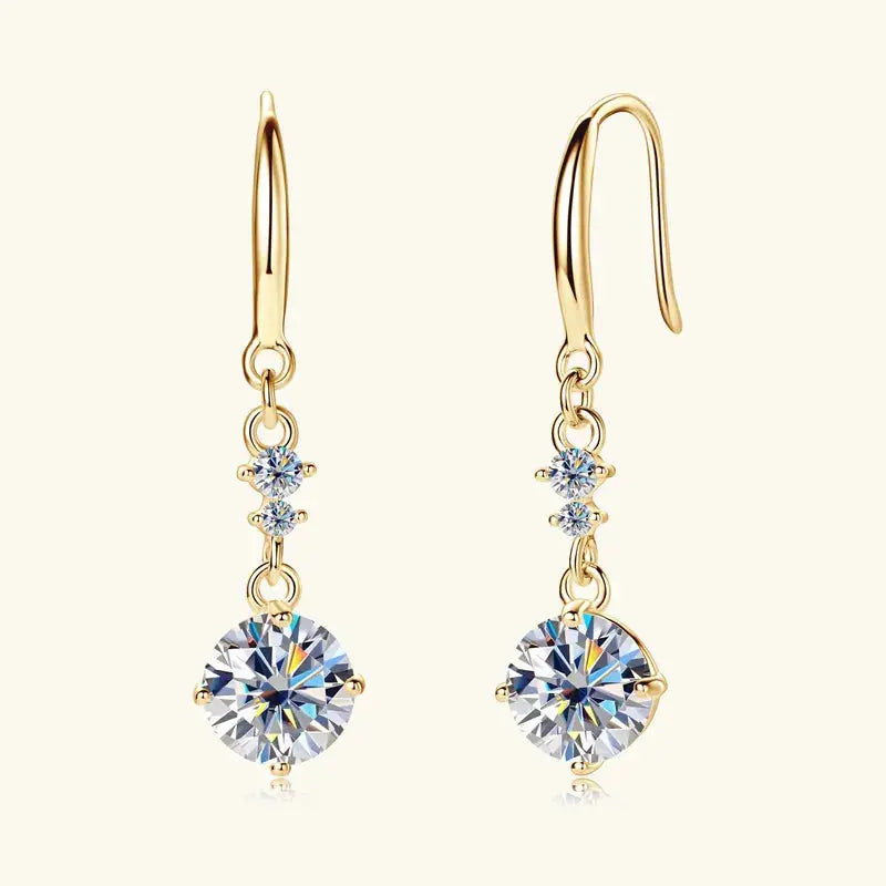2 Carat Moissanite 925 Sterling Silver Earrings.