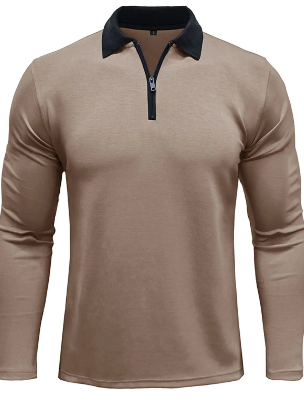 Men's Classic Long Sleeve Contrast Collar Polo Shirt.