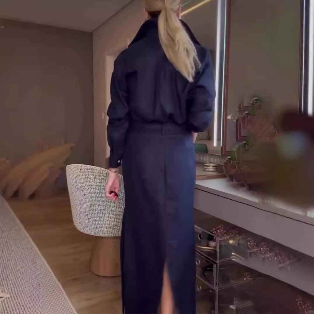 Shirt long sleeved top half skirt two-piece set women's skirt set